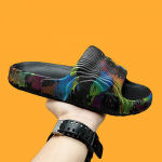 Suvepl&auml;tud Meeste EVA Vabaaja Paari Libisemiskindlad Ranna Sisejalatsid Grafiti Lapsevanema-lapse kingad Paksu tallaga Loovad Vabaaja pl&auml;tud 45-46 must