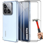 Coque pour Xiaomi 14 Pro - Protection Silicone Antichoc Transparent + 2 Verres Tremp&eacute;s