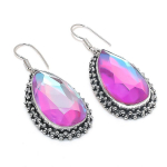 Bi-Color Tourmaline Handmade 925 Sterling Silver Jewelry Earring 2.05 t7w75