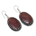 Dragon Blood Handmade 925 Sterling Silver Jewelry Earring 2.05 j7y77