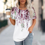 Naiste T-s&auml;rgid, plisseeritud &uuml;markaelus, kleit, vabaaja pluusid, tr&uuml;kiga l&uuml;hikeste varrukatega suvised topid. L must