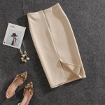 Naiste seelikud Seemisnahast l&otilde;hestatud paks veniv seelik Naiste pliiatsseelikud Suures suuruses seelik L