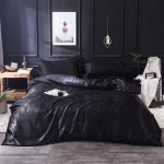 Luksuslik puhas satiinsiidist voodipesukomplekt Pehme p&ouml;&ouml;ratav h&uuml;poallergeenne voodilinakomplekt Lame lina Voodilina Padjap&uuml;&uuml;r Beebi &Uuml;heinimesevoodi T&auml;issuurus Queen-suurus King-suurus Full Size 4 pcs must