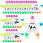 50 T&auml;ht-esilet&otilde;stjat - Inspireerivad Sa oled t&auml;ht mitmev&auml;rvilised fluorestseeruvad markerid 5 erksas v&auml;rvis (roosa, sinine, roheline, kollane, oranž) 50 pieces