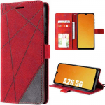 Coque pour Samsung Galaxy A26 5G - BOOLING - Protection Int&eacute;grale Cuir Synth&eacute;tique Antichoc - Rouge