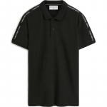 Calvin Klein Mood V&auml;rviplokk T&auml;ht Jacquard V&ouml;&ouml;rihm L&uuml;hikeste varrukatega Polo S&auml;rk Meeste pealisr&otilde;ivad Ruumi-Must ZM023070GO M