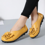 Kevad-suvi veisenahast lilleline emakingad Mugavad Bean Bean naiste kingad Flat Four Seasons lamedad kingad 35