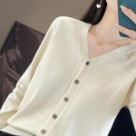 Kudumid V-kaelusega kardigan naiste kevad- ja s&uuml;gise kampsun jakk v&auml;lisr&otilde;ivaste topid L