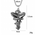 Halloweeni kingitus Hip Hop Ins stiilis titaanist terasest kaelakee Black Mamba mao ripats 50CM(Necklace Size) h&otilde;be