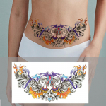 Over-the-shoulder dragon three-sided Buddha flower chest tattoo sticker, new half-armor letter anti-sweat tattoo sticker 320*190MM