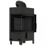 Steel fireplace KRATKI LUCY left 12 kW &Oslash; 200 black thermotec lining