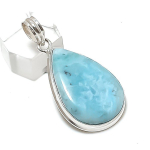 Larimar Gemstone Handmade 925 Sterling Silver Jewelry Pendant 1.85 k8f42