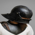Mustaks oks&uuml;deeritud Sallet kiiver visiiriga Keskaegne gooti soomuse koopia 15. sajandi r&uuml;&uuml;tlikindlus Halloweenikingitus Parim kingitus talle
