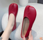 Moodsad Tabi Ninja kingad Naine Mikrofiiber Nahk Mugavad Madalad Kingad L&otilde;hestatud Varvastega Sussid Pehme P&otilde;hjaga Loaferid L&uuml;hikesed Naiste Trotter Mokassiinid 35 punane