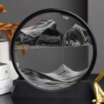 3D liikuv liiv Kunstpilt &Uuml;mmargune klaas S&uuml;vamere Liivamaastik Liivakell Kiirliiv K&auml;sit&ouml;&ouml; Voolav liiv V&auml;rvimiskontor Kodukaunistus Kingitus 3PCS must