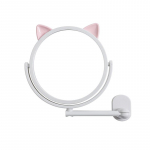 Puurtavaba seinale paigaldatav vannitoapeegel 360&deg; p&ouml;&ouml;ratav meigipeegel kokkupandava k&auml;e pikendusega riietumiseks naistele heleroosa v&auml;rv