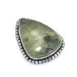 Natural Moss Prehnite Gemstone 925 Sterling Silver Jewelry Ring Size 9 a7e92