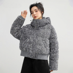 Naiste sulejope S&uuml;gis ja Talv Uus Saabumine L&uuml;hike Stiil Moodne Litritega Kapuutsiga K&otilde;ikjale Sobiv Soe Jope S hall v&auml;rv