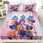 3 tk K-Pop Deemonik&uuml;ttide Prindiga Servadeta Voodilina Komplekt Mitmes Suuruses Pehme Voodikate Magamistoa Voodipesu Kaunistus Masinpestav 160x200