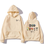 Bad Bunny Albumituur 2025 Graafiline Huppar Meeste Naiste vintage Dressipluusid Pikkade varrukatega Fliis hip hop Moodne t&auml;navar&otilde;ivad M beige