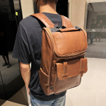 Korea trendi ehtsast nahast meeste seljakott: Stiilne &uuml;li&otilde;pilase, &auml;ri-, reisi-kott helepruun v&auml;rv