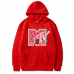 MTV Music Television Arbuusitr&uuml;kiga Hupparid Tr&uuml;kitud Moodne Dressipluus Hip Hop Vabaaja Unisex S&uuml;gis Talv Fliisist Topid Sudaderas S