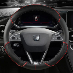 for Seat ibiza 6L 6J 6P 6F KJ1 FR Car Steering Wheel Cover PU Leather Non-slip Auto Accsesories Fast Shipping O shape Beige
