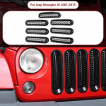 Clip-on Grille Front Mesh Grille erts for Jeep JK Wrangler 2007-2017