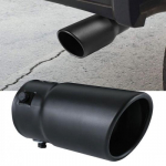 Car Exhaust Muffler Tip Pipe Black Coating Stainless Steel Fit 1.55-2.75 inch EA