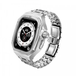 Luksuslik roostevabast terasest korpuse modifikatsioonikomplekt Apple Watch Ultra 3 2 49MM jaoks Vedelast silikoonist rihm IWatch Series Ultra 49MM jaoks Tarvik For 49MM Ultra