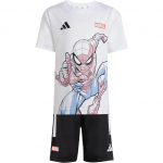 Adidas Vabaaja spordidress Marvel Spider-Man koost&ouml;&ouml; Logo tr&uuml;kk &Uuml;mar kaelus L&uuml;hikesed varrukad Keskmise v&ouml;&ouml;kohaga l&uuml;hikesed p&uuml;ksid Laste &uuml;likond JF3655 110