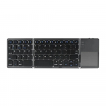 Kolm Bluetooth-klaviatuuri puuteplaadiga Kolmekordne miniklaviatuur Laetav klaviatuur arvutile Windows Android IOS Mac must