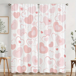 2 tk Roosa Kihiline S&uuml;damekujuline Kardin  Ideaalne S&otilde;brap&auml;eva Akna Dekooriks  Pehme Kodu Magamistoa Elutoa Dekoor 100*130 Grommet Top 1pcs