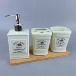 Reljeefne keraamiline kolmeosaline vannitoakomplekt, hambapesutops, vannitoakomplekt, hambaharjahoidja, vannitoakate, pesemine. ceramic bathroom three-piece set