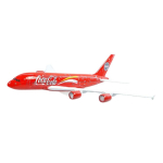 Kvaliteetne valatud sulamist mudellennuk - 40 Coca-Cola Airbus A380 V&auml;ljaanne red