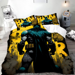 Tekikott Koomiks B-Batman Padjap&uuml;&uuml;r Voodipesukomplekt T&auml;iskasvanud Poiss T&uuml;druk Magamistoa Kaunistus Laste Kingitus &Uuml;hekordne Kahekordne Suur Suurus EU Single(135*200cm)3pcs