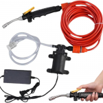Kaasaskantav intelligentne elektriline survepesuri pump, AC 100-240V Kaasaskantav survev&otilde;imas autopesukomplekt, Konditsioneeri puhastusmasin punane