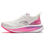 Anta Cushioning Abrasion Resistant Breathable Low top Full Length Carbon Plate Running Shoes Women's White Pink 922425588-1 35.5