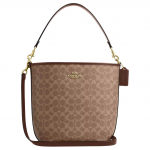 Coach City Bucket 35 Monogramm Metalllogo Kaetud L&otilde;uend Koti Kott Naiste kotid Pruun CT802-IMXHE Basic Set (Bag+Dust Bag)