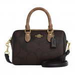 Coach Rowan 18 &Uuml;lemise t&otilde;mblukuga Nahast &Otilde;la-Crossbody K&auml;ekott V&auml;ike Naiste k&auml;ekotid Pruun CAB16-IMXI8 Gift Set (Box+Pocket Mirror)