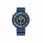 Seiko PROSPEX P&auml;ikesetoitega mehhanism Silikoonrihmaga K&auml;ekell Meeste Kellad Must sihverplaat SNJ039P1 Blue Strap
