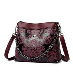 Moodne reljeefne ketiga kott - Naiste &uuml;hes &otilde;las kantav kott - Vabaaja crossbody kott punane/lilla