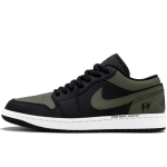 Jordan Air Jordan 1 Abrasion Resistant Low top Vintage Basketball Shoes Men's Olive Green 553558-132(Team1439-) 43 black