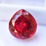 VEATU Pirnikujuline 13 ct SERTIFITSEERITUD Looduslik Punane Rubiin Lahtine Kivi Pulmadeks 14.2 mm approx. punane
