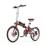 OT02PRO, red/green, 250W motor power, 36V, 5.2AH detachable battery, 20*1.35 inch tires, city road electric bicycle, maximum speed 25KM/H punane