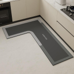 Kaasaegne lihtne L-kujuline k&ouml;&ouml;gip&otilde;randamatt niiskust imav &otilde;li neelav k sharedi p&otilde;randamatt kodu vannituba vannituba libisemiskindel jalamatt 80 * 120 * 45cm gray