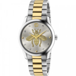 Gucci YA1264131 G-Timeless Mesilase Mustriga 38mm Unisex K&auml;ekell 38mm kuld