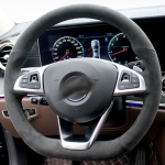 Kohandatud ehtne Alcantara roolikatete komplekt Mercedes Benz W176 W246 W205 C117 R231 R172 AMG C43 jaoks Roolile punutud
