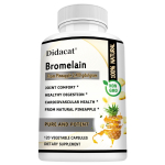 Bromelain (2 400 Gdu/Gramm) 500 mg Toidulisand, 120 Taimne Kapsel Pudeli kohta 120 Capsules white