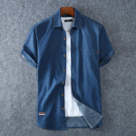 Meeste Sinised Denim S&auml;rgid L&uuml;hikeste Varrukatega Jean S&auml;rgid Suveks Meestele Puuvillased Helesinised Denim S&auml;rgid Suurused L-8XL XXXXXL tumesinine v&auml;rv
